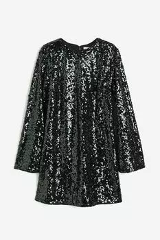 Платье H&M Sequined, темно-зеленый