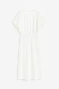 Платье H&M Smocked-waist Jersey, белый