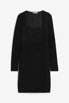 Платье H&M Square-neck Bodycon, черный
