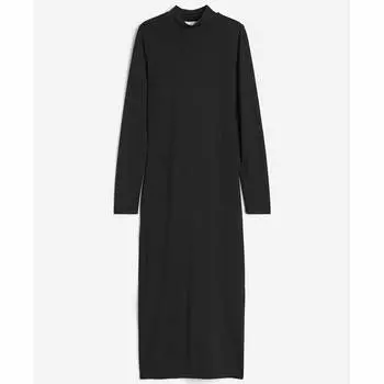 Платье H&M Stand-up Collar, черный