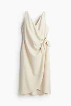 Платье H&M Textured Wrap, светло-бежевый
