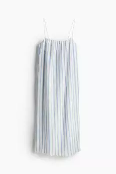 Платье H&M Tie-detail Easy-wear, кремовый/голубой