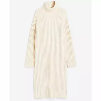 Платье H&M Turtleneck, кремовый