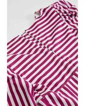 Платье HABITUAL girl Pleated Puff Sleeve Dress, темно-розовый