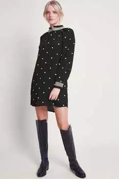 Платье Hadria с вышивкой в виде сердечек Monsoon, черный