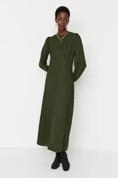 Платье - Хаки - А-силуэт Trendyol Modest, хаки