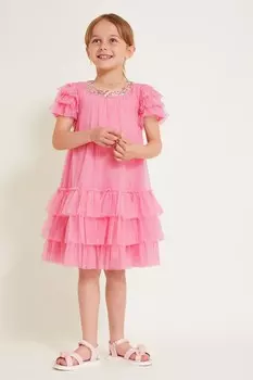 Платье халат Alexandra с оборками Monsoon, розовый