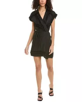 Платье-халат IRO из льняной смеси, черный