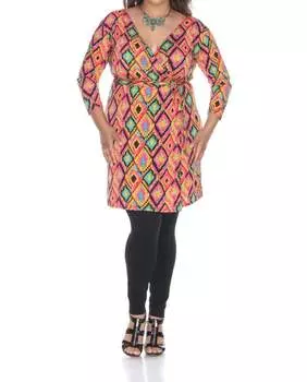 Платье-халат - Plus в розовом цвете White Mark