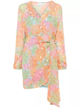 Платье-халат с цветочным принтом НИКОГДА НЕ ОДЕТ ПОЛНОСТЬЮ NEVER FULLY DRESSED, синий