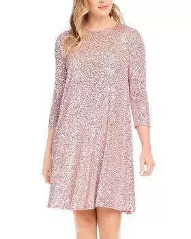 Платье-халат с пайетками Karen Kane, розовый