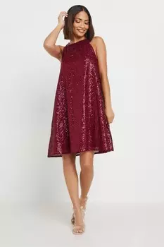 Платье халат с пайетками Pixiegirl Petite, красный