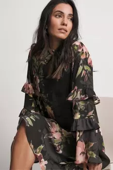 Платье халат с плиссировкой Joanna Hope, черный