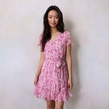 Платье-халат с рукавами-крылышками Lc Lauren Conrad, цвет pink balboa floral