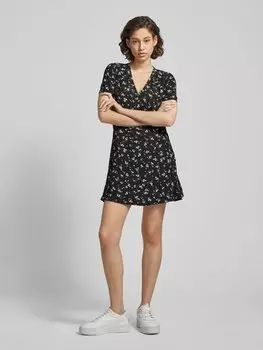 Платье-халат с узором по всей поверхности Tommy Jeans, черный