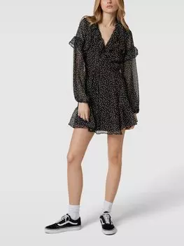 Платье-халат в горошек, модель «Платье Лулу» EDITED, черный