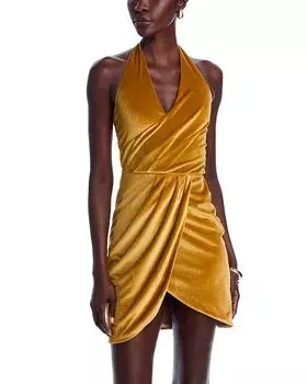 Платье-халтер Elaria Velvet Black Halo, золотой