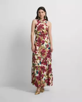 Платье-халтер из коллекции Event с цветочным принтом Silbon, мультиколор