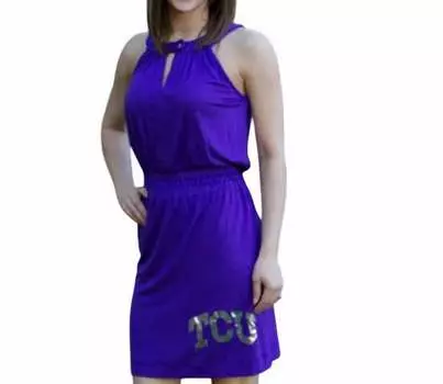 Платье-халтер с логотипом Tcu фиолетового цвета LivyLu