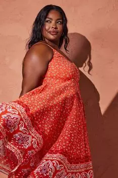 Платье Hanky с каймой и подолом Yours, красный