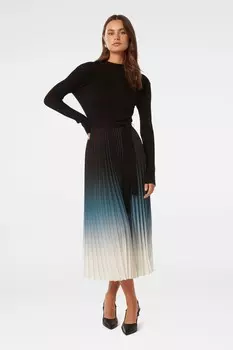 Платье Harmony ombre плиссированное миди Forever New, черный