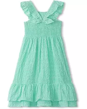 Платье Hatley Kids Gingham Seersucker Smocked Dress, цвет Beveled Glass