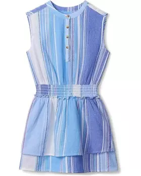 Платье Hatley Kids Patchwork Smocked Waist Dress, синий