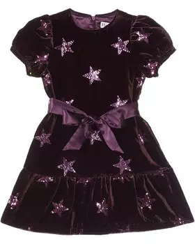 Платье Hatley Kids Pink Star Sequin Vevlet Dress, фиолетовый