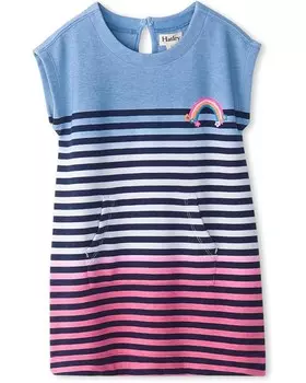 Платье Hatley Kids Sunset Stripe Terry Slouchy Dress, цвет Vista Blue