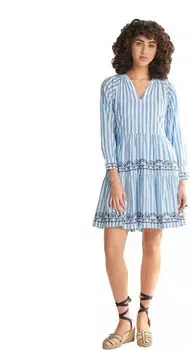 Платье Hatley Maddy Popover Dress - Azure Stripes, цвет Azure Stripes