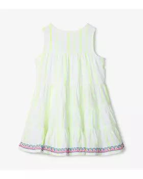 Платье Hatley Neon Yellow Tiered Dress, белый