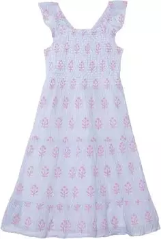 Платье Hatley Wildflower Seersucker Smocked Dress, белый