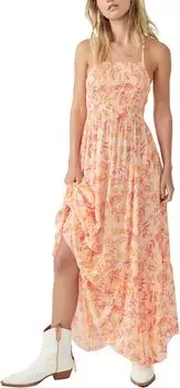 Платье Heat Wave Printed Maxi Free People, цвет Dusk Coral Combo