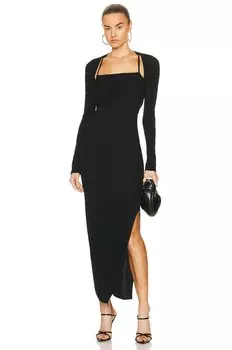 Платье Helmut Lang Long Sleeve Cutout, черный