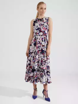 Платье Hobbs Carly Floral Print Midi, цвет navy/multi