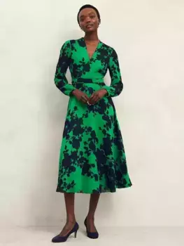 Платье Hobbs Petite Aurora Floral, цвет navy/green