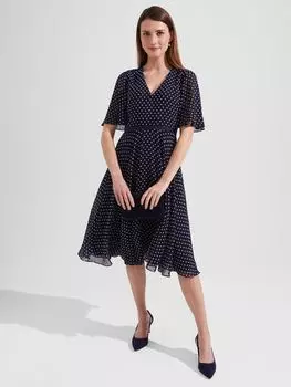 Платье Hobbs Petite Celia, темно-синий/бледно-розовый