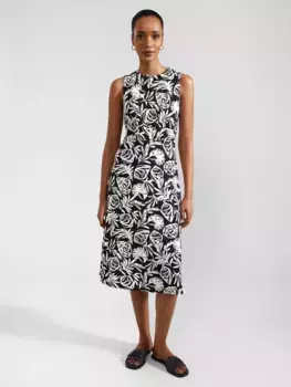 Платье Hobbs Petite Marylise Seashell Print Midi, цвет navy/ivory