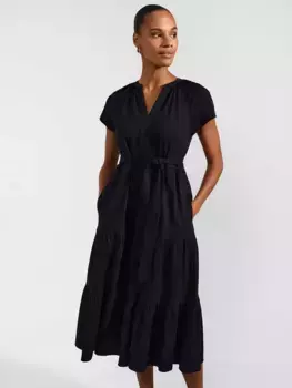 Платье Hobbs Valentina Tiered Jersey Midi, темно-синий