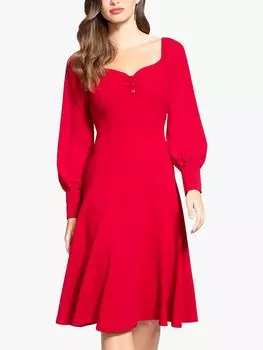 Платье HotSquash с расклешенными рукавами, красный