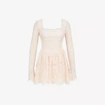 Платье House Of Cb с кружевом, бежевый