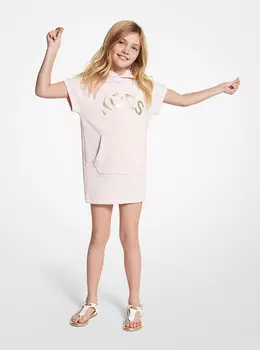 Платье-худи из хлопка с логотипом Michael Kors, розовый