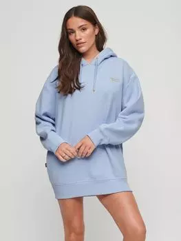 Платье-худи оверсайз с логотипом Essential Superdry, насыщенный синий
