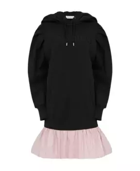 Платье Худи с баской Nina Ricci, черный