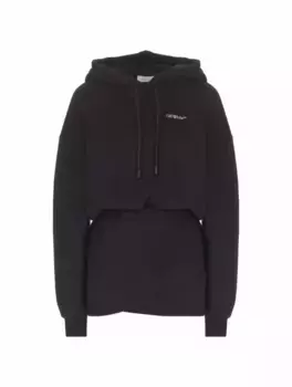 Платье-худи с логотипом Off-White, черный