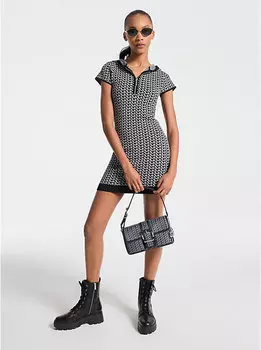 Платье-Худи с жаккардовым логотипом Mk2000 Michael Kors, черный