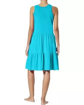Платье HUE Slub Tiered Lounge Midi Dress, цвет Scuba Blue