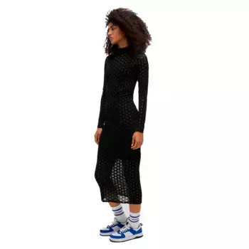 Платье HUGO BLUE Nomy 10263420 long sleeve midi, черный