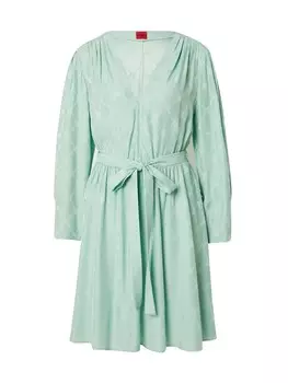 Платье HUGO Dress Karmelia-1, пастельно-зеленый/светло-зеленый
