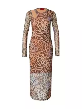 Платье HUGO Dress Nalusia, цвет Light brown/Dark brown